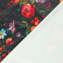 Decoratie fluweel Flower Love, zwart