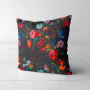 Decoratie fluweel Flower Love, zwart