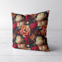 Decoratie fluweel Romantic Flowers, zwart
