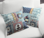 Deco fabric Seashells Feeling, grey-blue