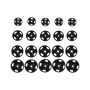 20 Boutons pression 6-11 mm, noir