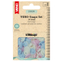 30 Boutons pression Snap Ø12,4mm KAMsnaps Color Mix Veno, rose-bleu clair-crème