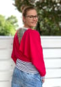 E-Book Erbsünde Pullover in Wickeloptik Acai, duits