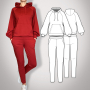 Patron sweat-shirt / pantalon de jogging femme pdf Loungewear Chloe PrimaRimma, en allemand/en angla
