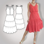 Patron robe femme pdf Alicia PrimaRimma, en allemand & en anglais