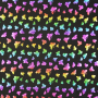 Elastic Folienjersey Bunte Schmetterlinge, schwarz