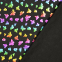 Elastic Folienjersey Bunte Schmetterlinge, schwarz