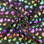 Elastic Folienjersey Bunte Schmetterlinge, schwarz