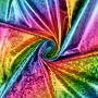 Tissu lamé jersey stretch arc-en-ciel rainbow mosaic, multicolore