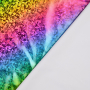 Tissu lamé jersey stretch arc-en-ciel rainbow mosaic, multicolore