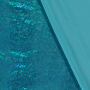 Lamé / elastische foliejersey slangenmotief, donkerturquoise