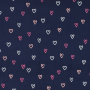 Tissu velours côtelé milleraies Coeurs Hearts, bleu marine