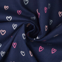 Tissu velours côtelé milleraies Coeurs Hearts, bleu marine