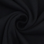 Tissu jersey coton côtelé milleraies, noir