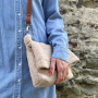 Fijngebreide bouclé effen, beige