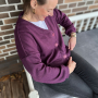 Fijngebreide jersey Claire, donker roodpaars