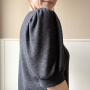 Tissu jersey maille tricot fin Miley, gris foncé chiné