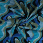 Feinstrickjersey Retro Waves, petrol