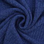 Tissu maille tricot fin côtelé, bleu royal
