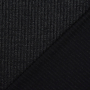 Tissu maille tricot fin côtelé, noir