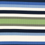 Tissu maille tricot fin côtelé rayé, bleu
