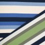 Tissu maille tricot fin côtelé rayé, bleu
