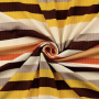 Tissu maille tricot fin côtelé rayé, orange