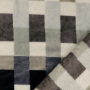 Tissu polaire flanelle doux à carreaux Checker, noir