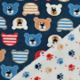 Flanell Fleece Doubleface Bär, dunkelblau