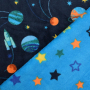 Flanel fleece Doubleface Space, marineblauw