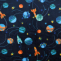 Flanel fleece Doubleface Space, marineblauw