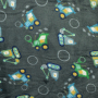 Flannel Fleece Doubleface Bouwvoertuigen, donkergrijs