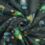 Flannel Fleece Doubleface Bouwvoertuigen, donkergrijs