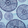 Tissu polaire flanelle doux Ethnique Mandala Circles, bleu clair