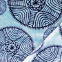 Tissu polaire flanelle doux Ethnique Mandala Circles, bleu clair