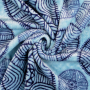 Tissu polaire flanelle doux Ethnique Mandala Circles, bleu clair