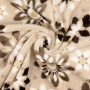Tissu polaire flanelle doux Fleurs Mandala Flower, beige