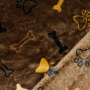 Tissu polaire flanelle doux Pattes et os Paws and Bones, marron