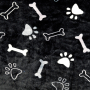 Tissu polaire flanelle Pattes et os Paws and Bones, noir