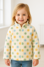 Fleece anti-pill dots, off-white - green