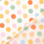 Fleece antipilling dots, gebroken wit - oranje