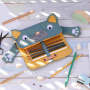 Freebook von Lange Hand Stifterollmäppchen Kater, german