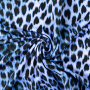 French terry roughened Animal Print, blue