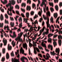 French terry roughened Animal Print, bright pink
