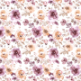 French Terry opgeruwd Aquarell Flowers, gebroken wit