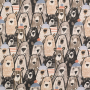 French Terry roughened bear gang, brown