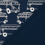 Tissu french terry gratté Van Camper, bleu marine
