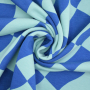 French Terry roughened Check Poppy, blue