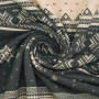 French Terry opgeruwd Christmas Stripes, groen