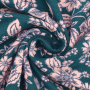French Terry roughened Flower Love Poppy, teal